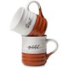imageDOWAN 20 oz Coffee Mugs Large Mugs with Word Blessed Grateful Porcelain Coffee Cup Thank You Gifts for Mom Dad Set of 2Orange