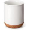 imageDOWAN Utensil Holder 65 Large Utensil Holder for Kitchen Counter Ceramic Utensil Crock with TableProtection Cork Mat Utensil Organizer Caddy for Tongs SpoonsWhite with cork mat