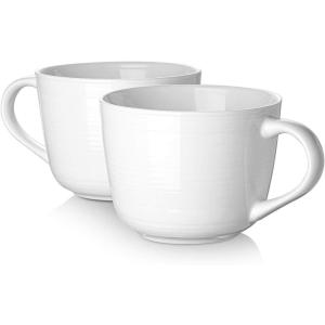 imageDOWAN Coffee Mug 17 Oz Soup Mugs with Handle Wide Large Coffee Mugs for Latte Cappuccino Tea White Coffee Mugs Dishwasher ampamp Microwave Safe Set of 2 Wedding Gift