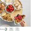imageDOWAN 360 Rotatable Serving Tray and Platters 12 Inch Divided Serving Bowls for Party Kitchen Decor Removable Serving Dishes for Chips and Dip Fruit Veggies Candy and Snacks 7 Pieces White