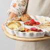 imageDOWAN 360 Rotatable Serving Tray and Platters 12 Inch Divided Serving Bowls for Party Kitchen Decor Removable Serving Dishes for Chips and Dip Fruit Veggies Candy and Snacks 7 Pieces White