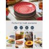 imageDOWAN 85quot Salad Plates Set of 6 Ceramic Dessert Plate for Appetizer Sushi Microwave Oven ampamp Dishwasher Safe Colorful Design Perfect for Party Wedding Birthday Mothers Day Giftscolorful