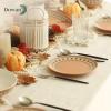 imageDOWAN 8quot Dinner Plates  Ceramic Dessert Plates Porcelain Appetizer Plates Serving Plates for Restaurant Family Party Salad Plates Bohemian Style Dishwasher ampamp Microwave Safe Set of 6 Orange