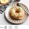 imageDOWAN 8quot Dinner Plates  Ceramic Dessert Plates Porcelain Appetizer Plates Serving Plates for Restaurant Family Party Salad Plates Bohemian Style Dishwasher ampamp Microwave Safe Set of 6 Orange