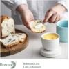 imageDOWAN Butter Crock French Butter Dish for Spreadable Soft Butter Ceramic Butter Keeper With Lid for Countertop Butter Dish With Waterline Housewarming Gift Kitchen and Home Decor WhiteBlue
