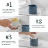 imageDOWAN Butter Crock French Butter Dish for Spreadable Soft Butter Ceramic Butter Keeper With Lid for Countertop Butter Dish With Waterline Housewarming Gift Kitchen and Home Decor WhiteBlue Airy