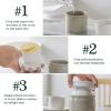 imageDOWAN Butter Crock French Butter Dish for Spreadable Soft Butter Ceramic Butter Keeper With Lid for Countertop Butter Dish With Waterline Housewarming Gift Kitchen and Home Decor WhiteGray