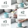 imageDOWAN Butter Crock French Butter Dish for Spreadable Soft Butter Ceramic Butter Keeper With Lid for Countertop Butter Dish With Waterline Housewarming Gift Kitchen and Home Decor WhiteBlue