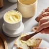 imageDOWAN Butter Crock French Butter Dish for Spreadable Soft Butter Ceramic Butter Keeper With Lid for Countertop Butter Dish With Waterline Housewarming Gift Kitchen and Home Decor WhiteBeige