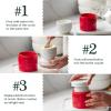 imageDOWAN Butter Crock French Butter Dish for Spreadable Soft Butter Ceramic Butter Keeper With Lid for Countertop Butter Dish With Waterline Housewarming Gift Kitchen and Home Decor WhiteRed