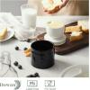 imageDOWAN Butter Crock French Butter Dish for Spreadable Soft Butter Ceramic Butter Keeper With Lid for Countertop Butter Dish With Waterline Housewarming Gift Kitchen and Home Decor WhiteBlack
