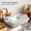 imageDOWAN Casserole Dishes for Oven Baking Dishes Set Ceramic Bakeware Sets of 3 Lasagna Pan Deep Rectangular Baking Pan Set with Handles for Baking Casserole Kitchen Wedding Gift White 15612289White