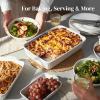 imageDOWAN Casserole Dishes for Oven Baking Dishes Set Ceramic Bakeware Sets of 3 Lasagna Pan Deep Rectangular Baking Pan Set with Handles for Baking Casserole Kitchen Wedding Gift White 15612289White