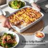 imageDOWAN Casserole Dishes for Oven Baking Dishes Set Ceramic Bakeware Sets of 3 Lasagna Pan Deep Rectangular Baking Pan Set with Handles for Baking Casserole Kitchen Wedding Gift White 15612289White
