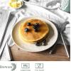 imageDOWAN Dinner Plates Ceramic Salad Dessert Plates for Christmas Party 8quot Ceramic Plate Set of 6 Beige Matte Fingerprint Design Microwave Dishwasher Safe