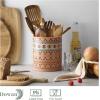 imageDOWAN Kitchen Utensil Holder 72quot Farmhouse Utensil Holder for Countertop Large Ceramic Cooking Utensil Holder Caddy Farmhouse Kitchen Decor Spatula Holder