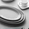 imageDOWAN Oval Serving Platters 121416quot Large Serving Plates Porcelain Platters for Party Meat Appetizer Stackable Dinner Plate Set of 3 Microwave Oven Safe Grey Matte Print Design