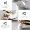 imageDOWAN Porcelain Butter Crock French Butter Dish for Fresh Spreadable Butter Butter Keeper with Water Line No More Hard Butter Housewarming Gift for Butter Lovers White10 White
