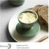 imageDOWAN Porcelain Butter Crock French Butter Dish for Fresh Spreadable Butter Butter Keeper with Water Line No More Hard Butter Housewarming Gift for Butter Lovers WhiteGreen