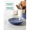 imageDOWAN Porcelain Pasta Bowls 35 oz Large Salad Bowls Set of 4 85 inch Serving Bowls Plates Wide Shallow Bowls for Kitchen Microwave Dishwasher Safe Ideal Gift Vintage Blue