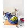 imageDOWAN Porcelain Pasta Bowls 35 oz Large Salad Bowls Set of 4 85 inch Serving Bowls Plates Wide Shallow Bowls for Kitchen Microwave Dishwasher Safe Ideal Gift Vintage Blue