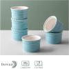 imageDOWAN Porcelain Ramekins  8 oz Oven Safe Set of 6 for Creme Brulee Souffle Custard Pudding TurquoiseTurquoise