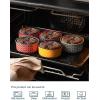 imageDOWAN Ramekins 6 oz Oven Safe with Lids for Creme Brulee Souffle Ceramic Custard Cups for Baking Dipping Bowls Condiment Sauce Cups Set of 6 Vintage Blue6 oz
