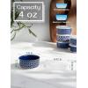 imageDOWAN Ramekins 6 oz Oven Safe with Lids for Creme Brulee Souffle Ceramic Custard Cups for Baking Dipping Bowls Condiment Sauce Cups Set of 6 Vintage Blue4 oz