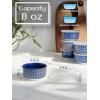 imageDOWAN Ramekins 6 oz Oven Safe with Lids for Creme Brulee Souffle Ceramic Custard Cups for Baking Dipping Bowls Condiment Sauce Cups Set of 6 Vintage Blue8 oz