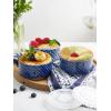 imageDOWAN Ramekins 6 oz Oven Safe with Lids for Creme Brulee Souffle Ceramic Custard Cups for Baking Dipping Bowls Condiment Sauce Cups Set of 6 Vintage Blue8 oz