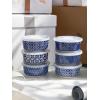 imageDOWAN Ramekins 6 oz Oven Safe with Lids for Creme Brulee Souffle Ceramic Custard Cups for Baking Dipping Bowls Condiment Sauce Cups Set of 6 Vintage Blue4 oz