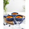 imageDOWAN Ramekins 6 oz Oven Safe with Lids for Creme Brulee Souffle Ceramic Custard Cups for Baking Dipping Bowls Condiment Sauce Cups Set of 6 Vintage Blue4 oz