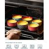 imageDOWAN Ramekins 6 oz Oven Safe with Lids for Creme Brulee Souffle Ceramic Custard Cups for Baking Dipping Bowls Condiment Sauce Cups Set of 6 Vintage Blue4 oz