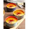 imageDOWAN Ramekins 6 oz Oven Safe with Lids for Creme Brulee Souffle Ceramic Custard Cups for Baking Dipping Bowls Condiment Sauce Cups Set of 6 Vintage Blue4 oz