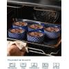 imageDOWAN Ramekins 6 oz Oven Safe with Lids for Creme Brulee Souffle Ceramic Custard Cups for Baking Dipping Bowls Condiment Sauce Cups Set of 6 Vintage Blue6 oz