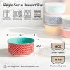imageDOWAN Ramekins 6 oz Oven Safe with Lids for Creme Brulee Souffle Ceramic Custard Cups for Baking Dipping Bowls Condiment Sauce Cups Set of 6 Vintage Blue8 oz