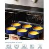 imageDOWAN Ramekins 6 oz Oven Safe with Lids for Creme Brulee Souffle Ceramic Custard Cups for Baking Dipping Bowls Condiment Sauce Cups Set of 6 Vintage Blue4 oz