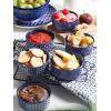 imageDOWAN Ramekins 6 oz Oven Safe with Lids for Creme Brulee Souffle Ceramic Custard Cups for Baking Dipping Bowls Condiment Sauce Cups Set of 6 Vintage Blue6 oz