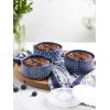 imageDOWAN Ramekins 6 oz Oven Safe with Lids for Creme Brulee Souffle Ceramic Custard Cups for Baking Dipping Bowls Condiment Sauce Cups Set of 6 Vintage Blue6 oz