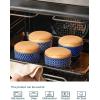 imageDOWAN Ramekins 6 oz Oven Safe with Lids for Creme Brulee Souffle Ceramic Custard Cups for Baking Dipping Bowls Condiment Sauce Cups Set of 6 Vintage Blue8 oz
