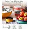 imageDOWAN Ramekins with Lids 4 oz Ceramic Dipping Bowls with Lids Small Oven Safe Baking Cups For Personal Creme Brulee Souffle Custard Ice Cream Dipping Sauce Bowls Set of 6 Vintage BlueVibrant Colors