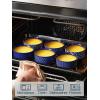 imageDOWAN Ramekins with Lids 4 oz Ceramic Dipping Bowls with Lids Small Oven Safe Baking Cups For Personal Creme Brulee Souffle Custard Ice Cream Dipping Sauce Bowls Set of 6 Vintage BlueVintage Blue