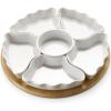 imageDOWAN 360 Rotatable Serving Tray and Platters 12 Inch Divided Serving Bowls for Party Kitchen Decor Removable Serving Dishes for Chips and Dip Fruit Veggies Candy and Snacks 7 Pieces White