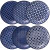 imageDOWAN 85quot Salad Plates Set of 6 Ceramic Dessert Plate for Appetizer Sushi Microwave Oven ampamp Dishwasher Safe Colorful Design Perfect for Party Wedding Birthday Mothers Day GiftsVintage Blue