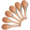imageDOWAN Asian Soup Spoon  Japanese Ramen Spoon Chinese Pho Spoon Ceramic Soup Spoon for Ramen Pho Wonton Dumpling Miso 67 Inches Long Hooked Handle Bohemian Style Set of 6 Orange