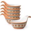 imageDOWAN Dip Serving Bowls  3 oz Gravy Boat Dipping Sauce Dish Soy Sauce Serving Dishes with Handle for Serving Family Sharing or Party Bohemian Style Set of 6 Orange