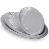 imageDOWAN Oval Serving Platters 121416quot Large Serving Plates Porcelain Platters for Party Meat Appetizer Stackable Dinner Plate Set of 3 Microwave Oven Safe Grey Matte Print Design
