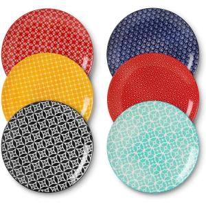 imageDOWAN 85quot Salad Plates Set of 6 Ceramic Dessert Plate for Appetizer Sushi Microwave Oven ampamp Dishwasher Safe Colorful Design Perfect for Party Wedding Birthday Mothers Day GiftsAssorted Colors