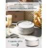 imageDOWAN 105quot Large Dinner Plates Set of 6 Ceramic Salad Plate Microwave Oven ampamp Dishwasher Safe MoonWhite Design Perfect for Party Dessert Wedding Appetizer Birthday Mothers Day Gifts85 Inch