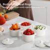 imageDOWAN 7 oz Ramekins with Lids Oven Safe Creme Brulee Ramekins with Cover and Handle Stackable Ceramic Bowls for Baking Pudding Dipping Souffle Dish Set of 4 White5 OZ